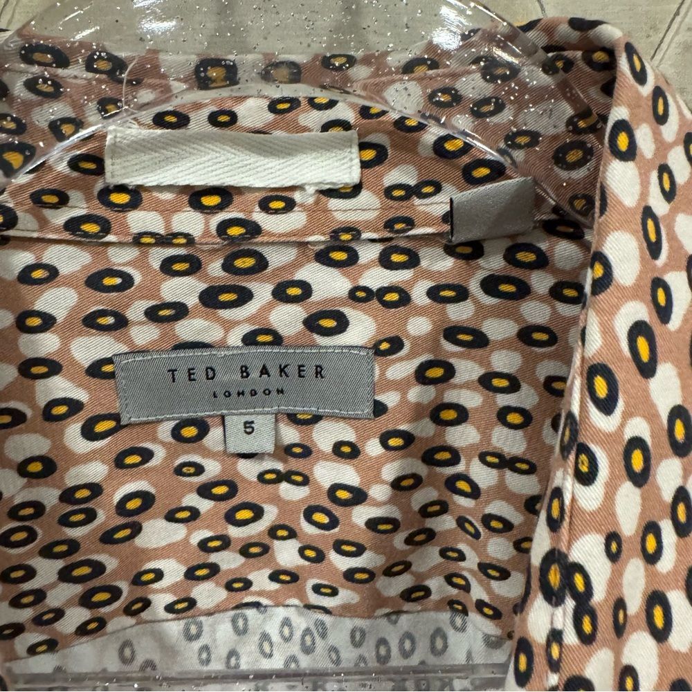 Ted Baker Dunston Regular Fit Dot Button-Up Shirt Size 5 XL - Picture 4 of 11